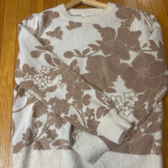 Liz Claiborne Floral Gold Cottagecore Quiet luxury petite womens medium sweater - Picture 5 of 7